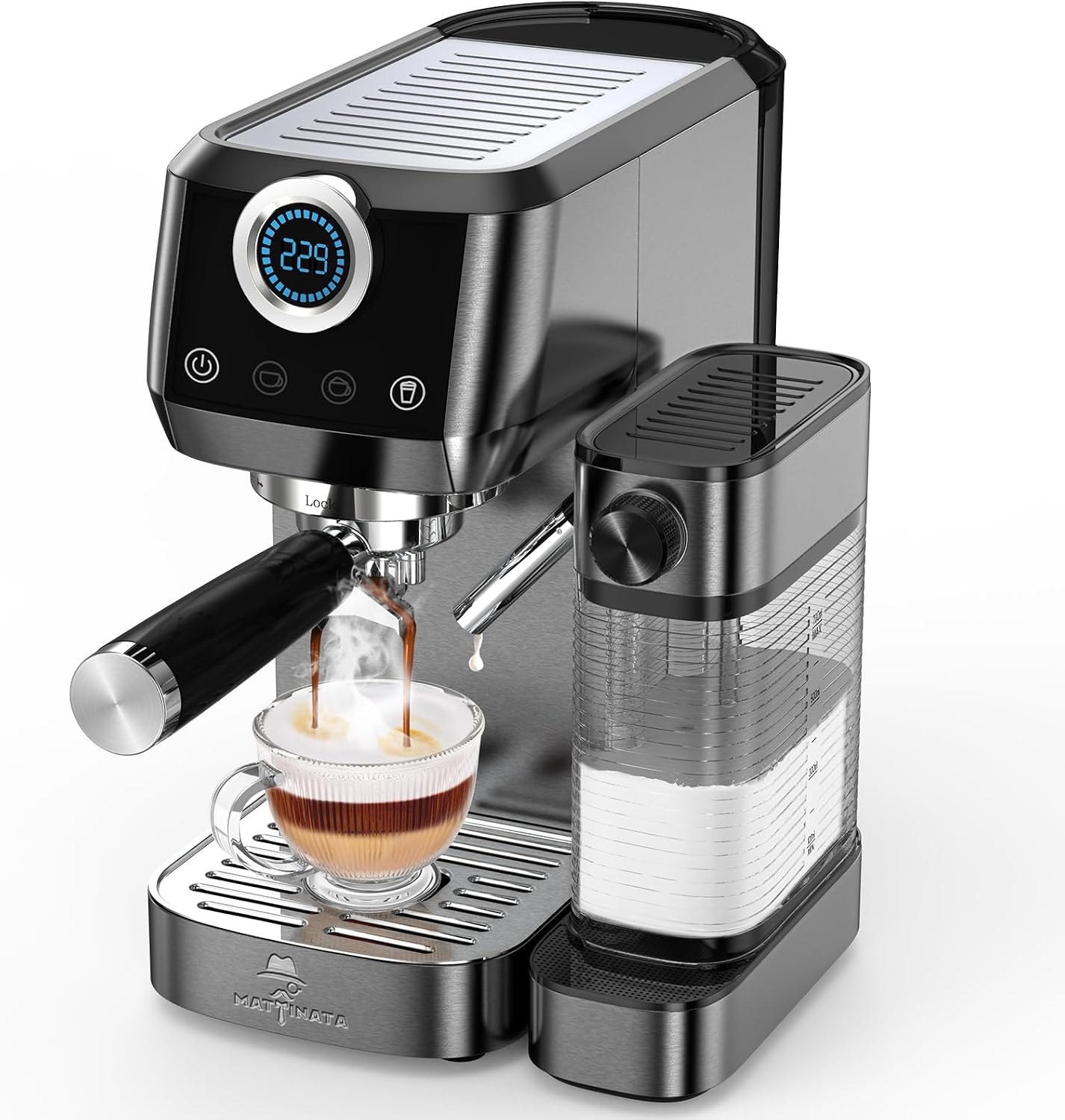 GULFSIDE Espresso Machine 15-Bar Pump with Steam Wand 1450W